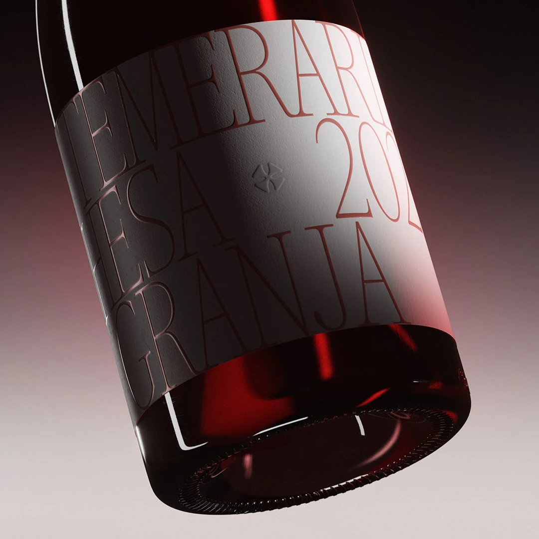 Render 3D. Botella de Vino.
